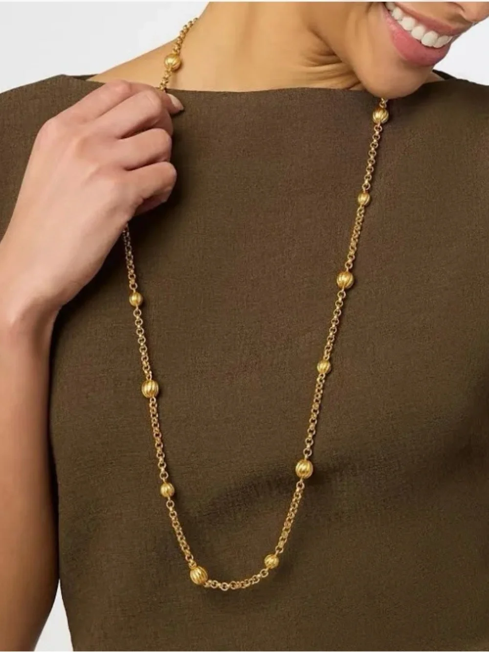 Julie Vos Gold Beaded Cirque Station Necklace - Picture 1 of 6